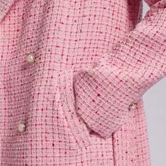 Motf Shein new 1 day sale. womens size large pink tweed with small sequins NEW! - Picture 3 of 11
